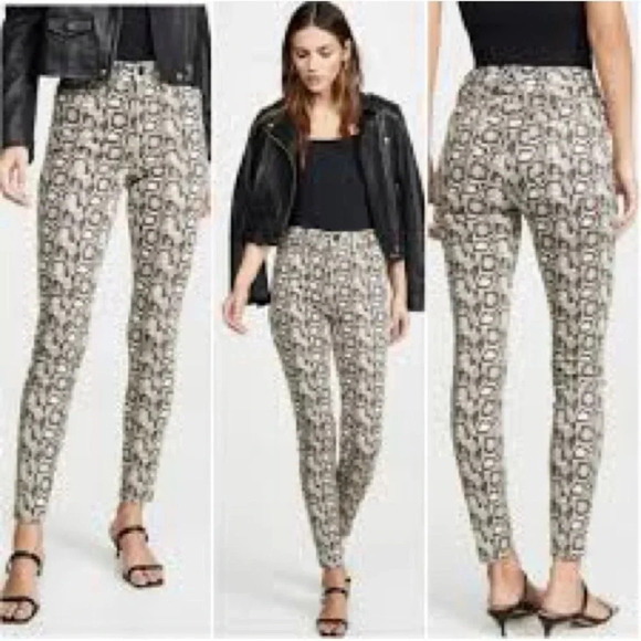Good American Good Legs Cropped Python Print Jeans - Picture 2 of 8